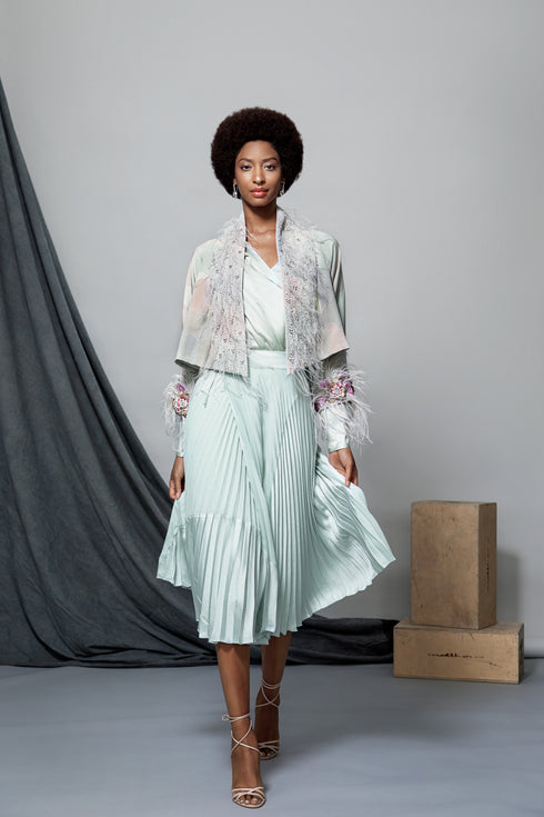 Cropped Pastel Cloud Kimono